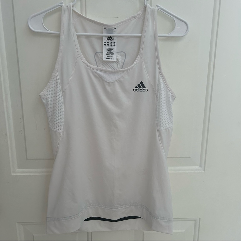 Adidas White Stretchy Tank